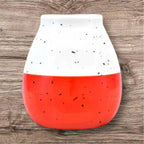 Keraminė kalabasa baltos ir raudonos spalvos 150 ml