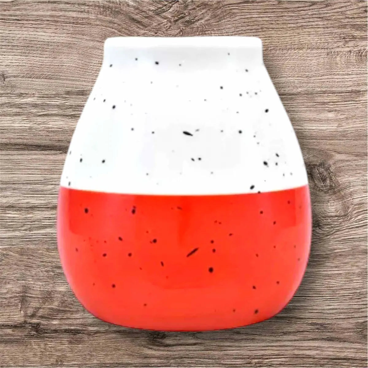 Keraminė kalabasa baltos ir raudonos spalvos 150 ml