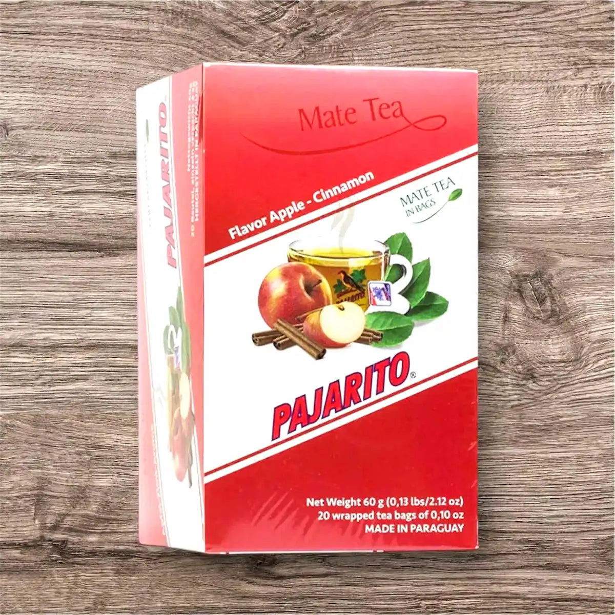 Mate Pajarito obuolys cinamonas pakeliais
