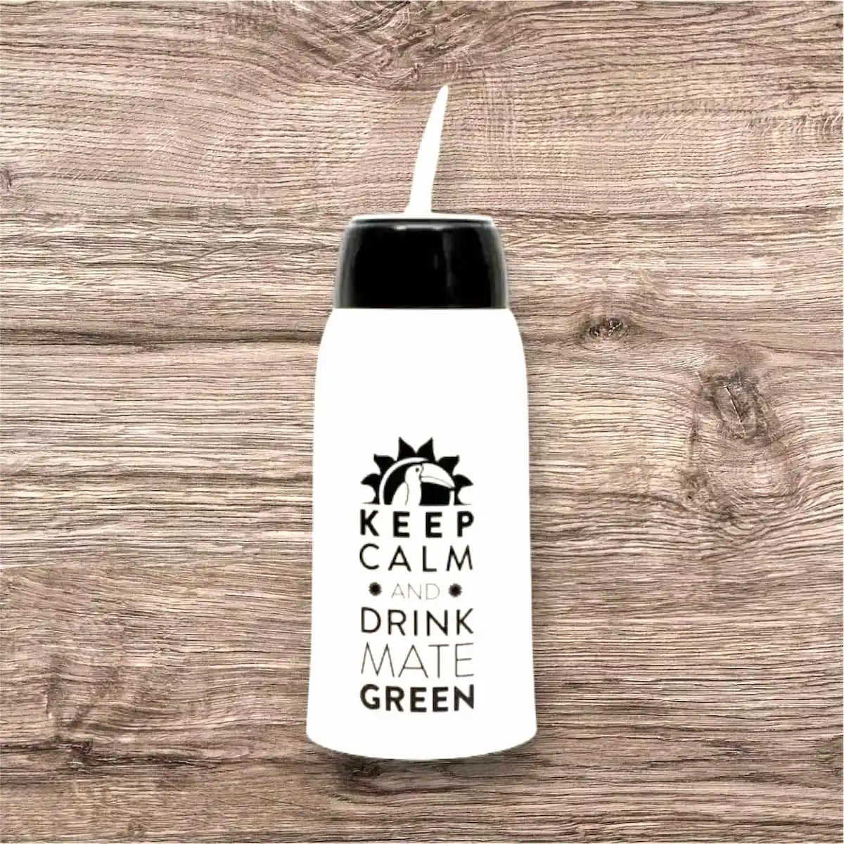 Mate termosas pavadinimu ''keep calm and drink mate green''