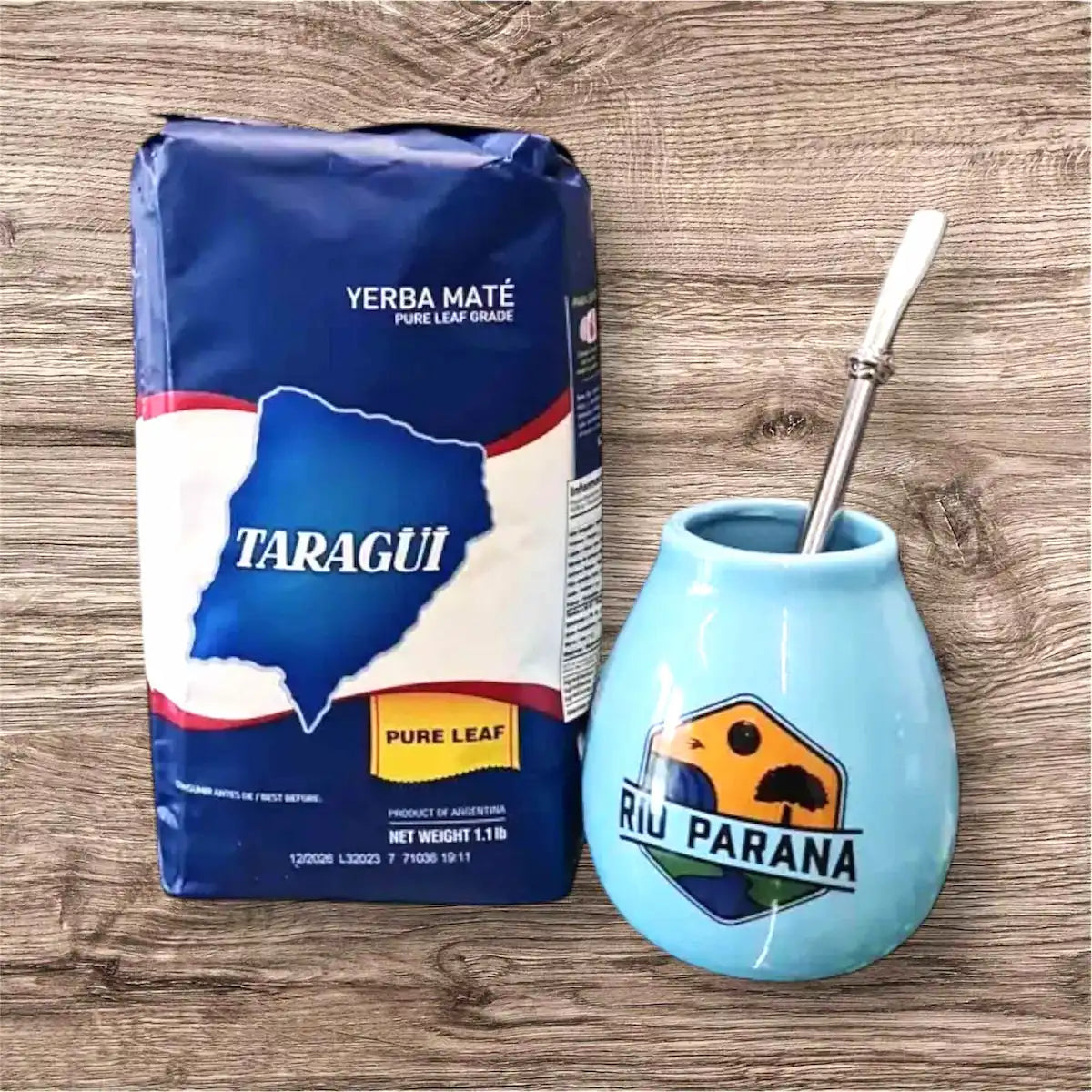 Taragui Sin Palo mate komplektas - kalabasa, bombila ir yerba mate arbata