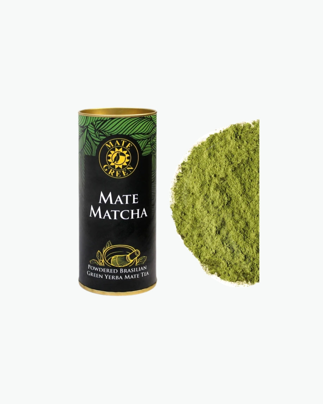 zalioji japoniska mate matcha arbata, sumalta ypatingai smulkiais milteliais