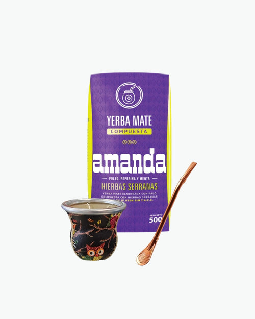 Yerba Mate Amanda Hierbas Serranas komplektas su bombila ir kalabasa
