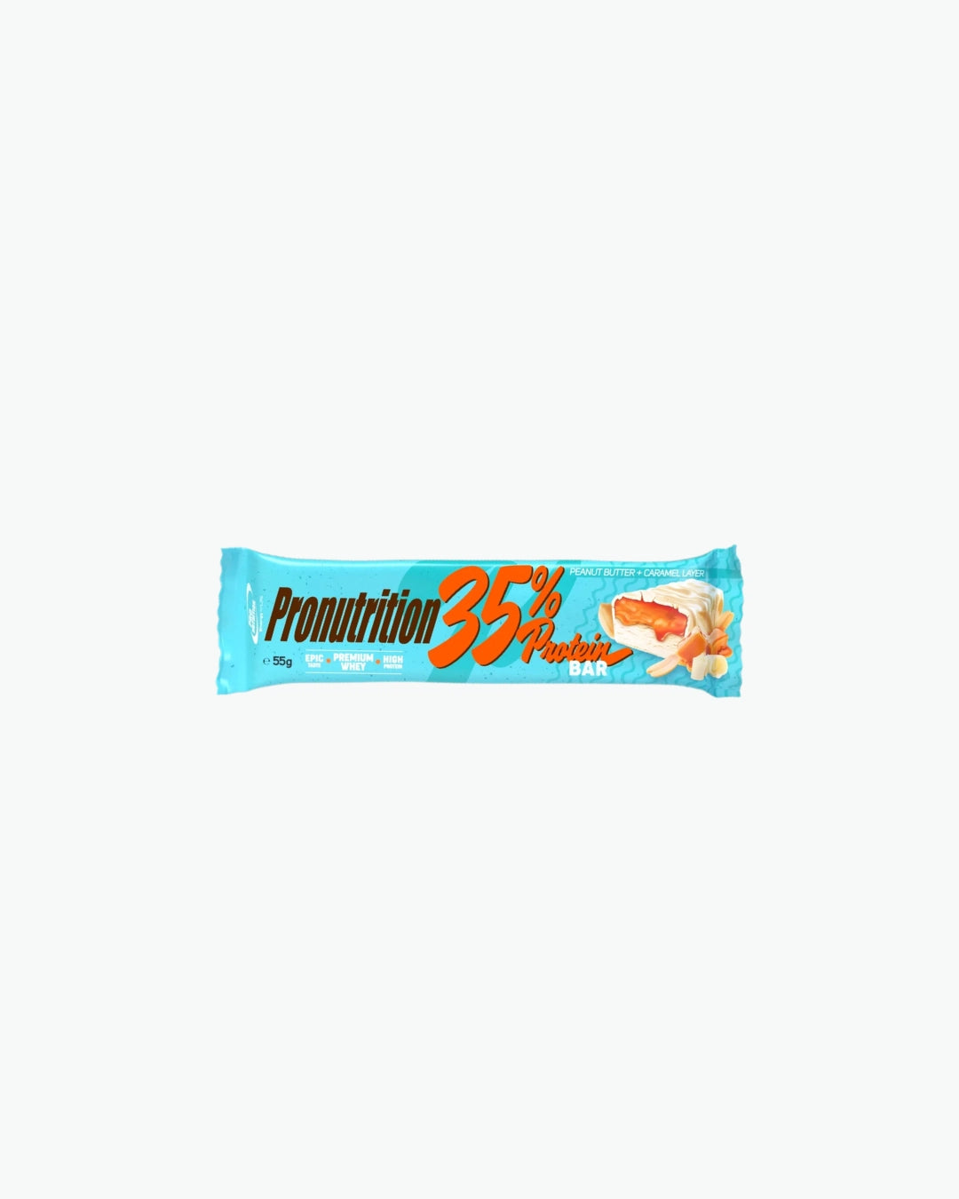 PRO Nutrition Protein Bar baltyminis batonėlis su karamele ir žemės riešutų sviestu 55 g