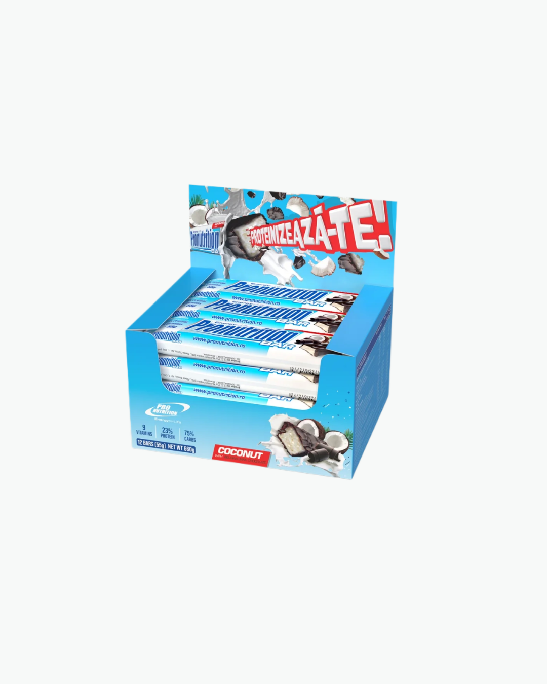 PRO Nutrition Bar baltyminis batonėlis 55 g koksų skonio 55g x 12 vienetų